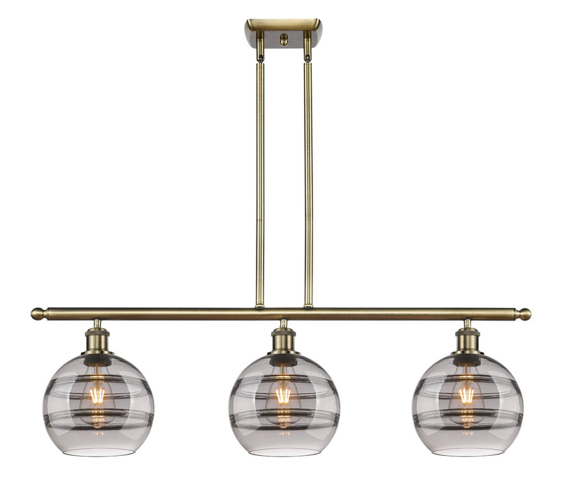 Innovations 516-3I-AB-G556-8SM Three Light Island Pendant, Antique Brass