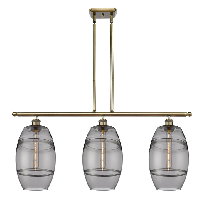 Innovations 516-3I-AB-G557-8SM Three Light Island Pendant, Antique Brass
