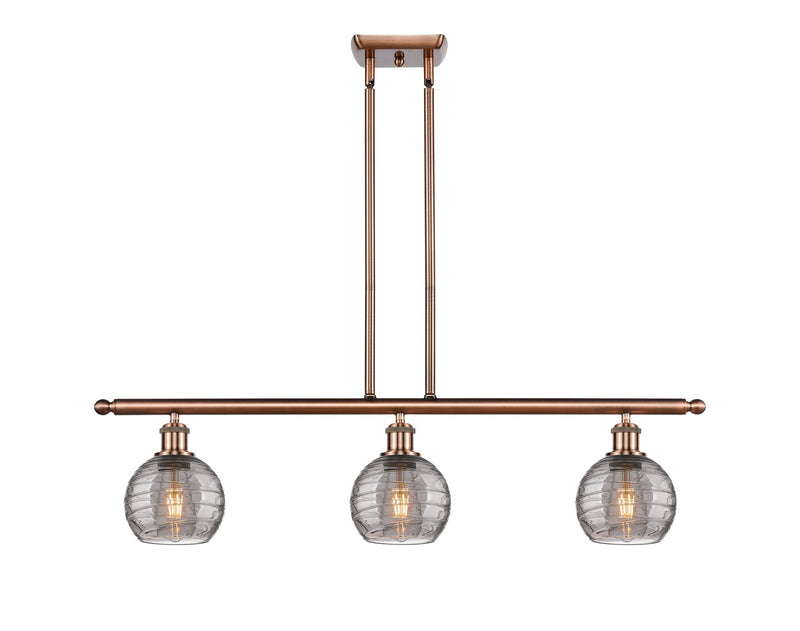 Innovations 516-3I-AC-G1213-6SM Three Light Island Pendant, Antique Copper