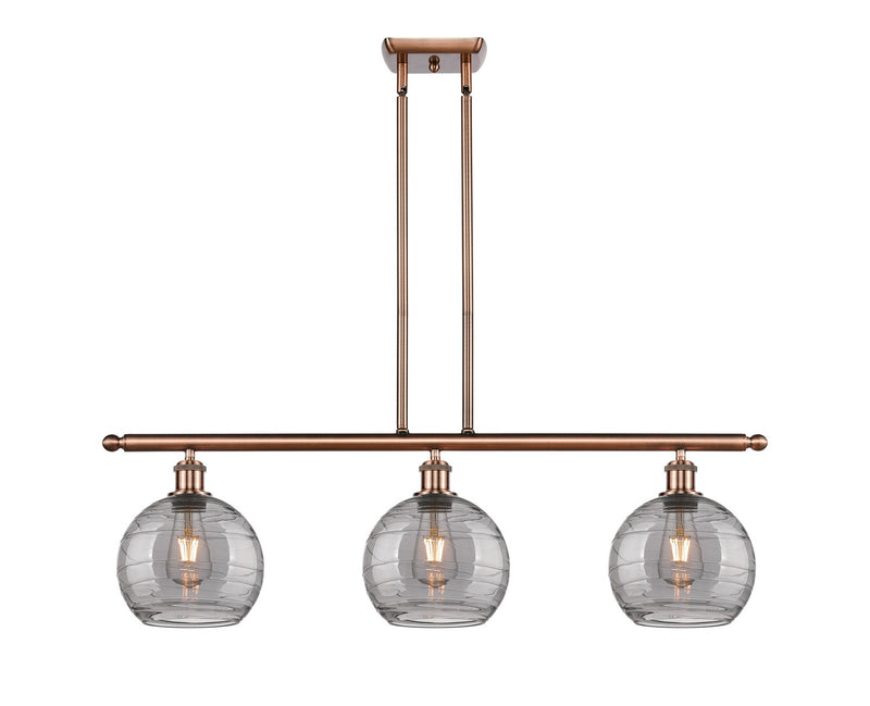 Innovations 516-3I-AC-G1213-8SM Three Light Island Pendant, Antique Copper