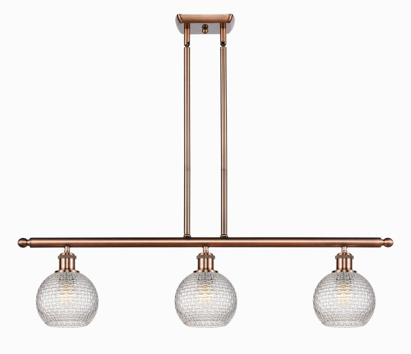 Innovations 516-3I-AC-G122C-6CL Three Light Island Pendant, Antique Copper