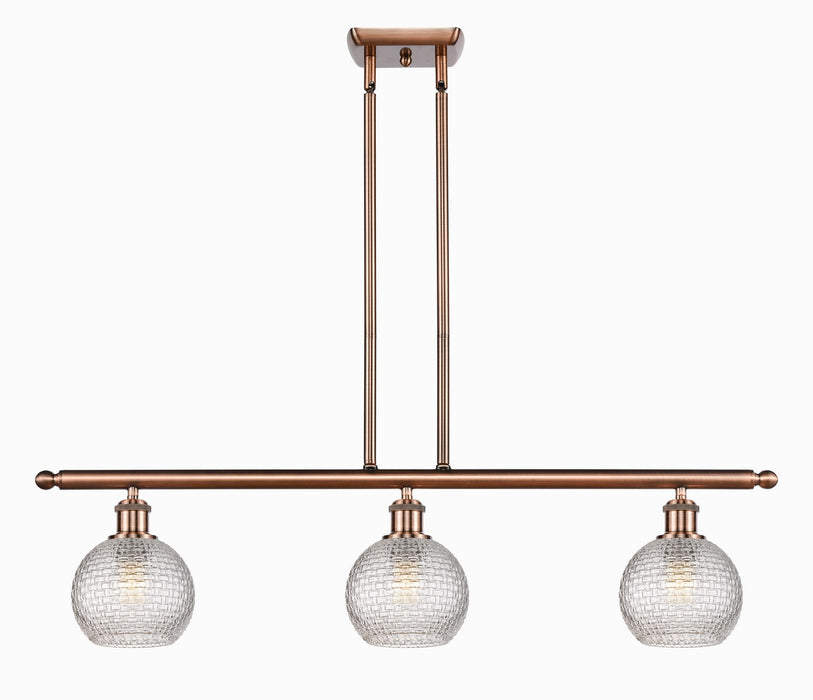 Innovations 516-3I-AC-G122C-6CL Three Light Island Pendant, Antique Copper