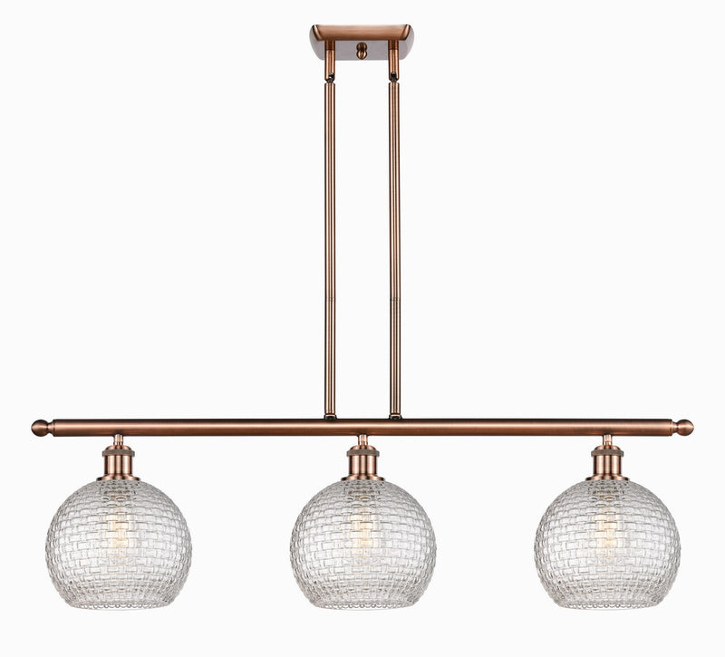 Innovations 516-3I-AC-G122C-8CL Three Light Island Pendant, Antique Copper