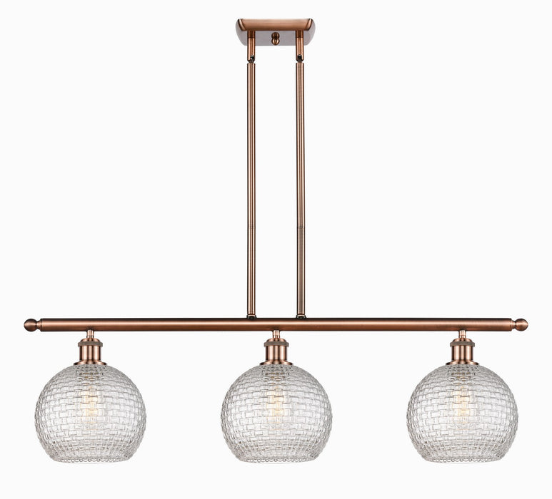 Innovations 516-3I-AC-G122C-8CL Three Light Island Pendant, Antique Copper