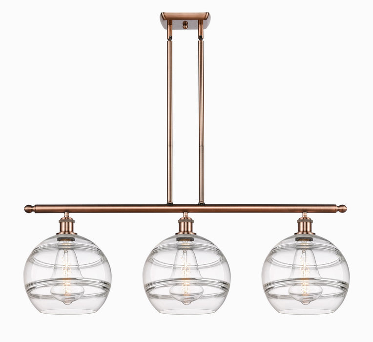 Innovations 516-3I-AC-G556-10CL Three Light Island Pendant, Antique Copper