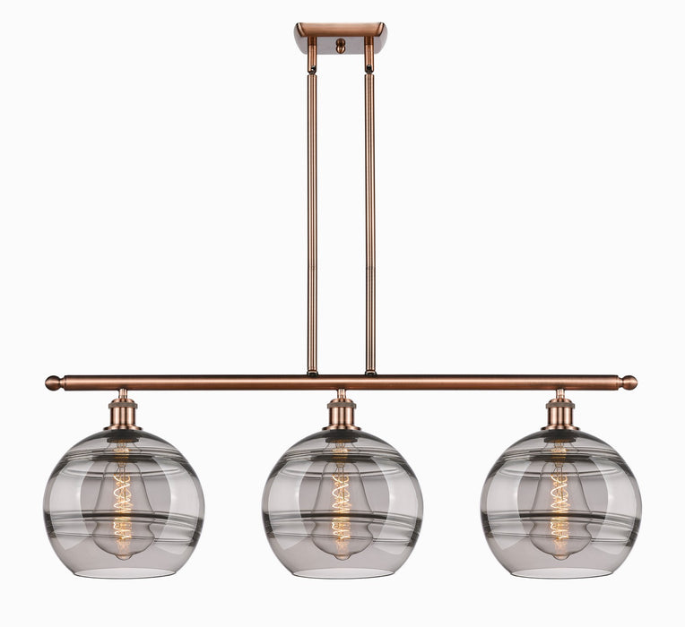 Innovations 516-3I-AC-G556-10SM Three Light Island Pendant, Antique Copper
