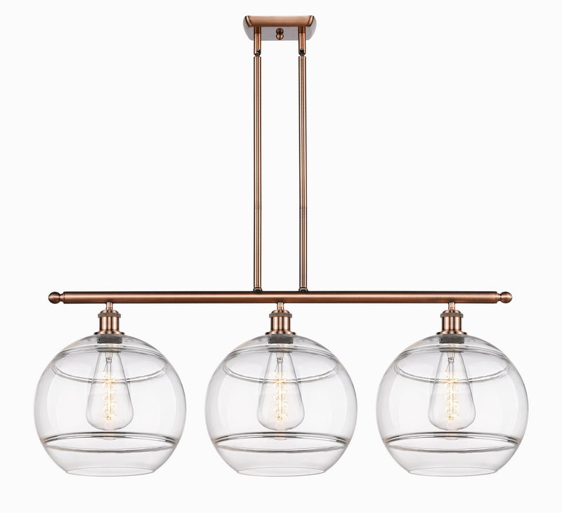 Innovations 516-3I-AC-G556-12CL Three Light Island Pendant, Antique Copper
