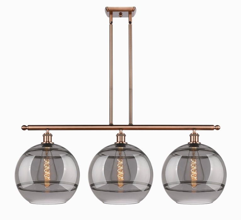 Innovations 516-3I-AC-G556-12SM Three Light Island Pendant, Antique Copper