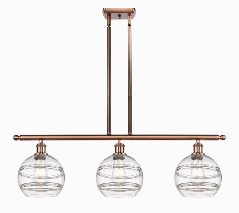 Innovations 516-3I-AC-G556-8CL Three Light Island Pendant, Antique Copper