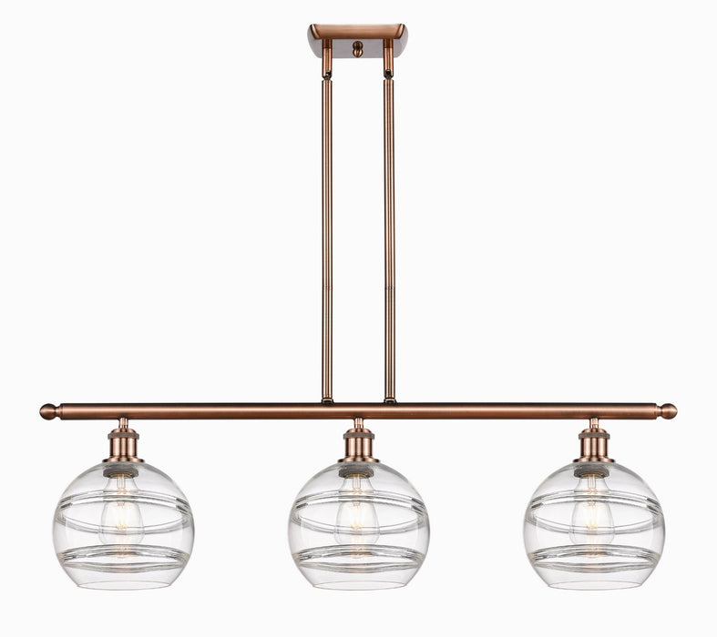 Innovations 516-3I-AC-G556-8CL Three Light Island Pendant, Antique Copper