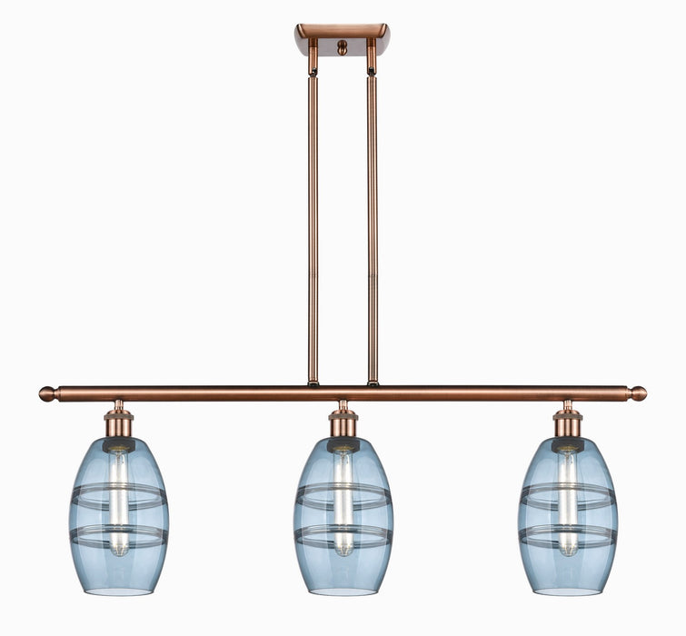 Innovations 516-3I-AC-G557-6BL Three Light Island Pendant, Antique Copper