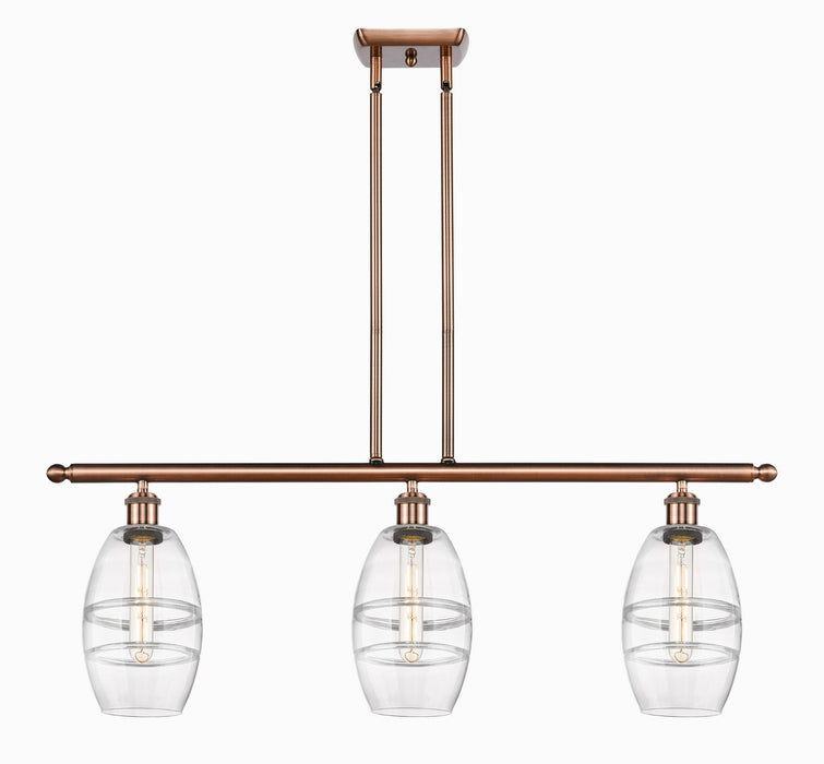 Innovations 516-3I-AC-G557-6CL Three Light Island Pendant, Antique Copper