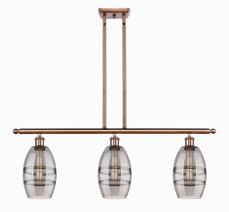 Innovations 516-3I-AC-G557-6SM Three Light Island Pendant, Antique Copper