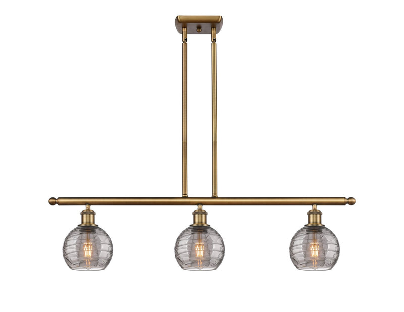 Innovations 516-3I-BB-G1213-6SM Three Light Island Pendant, Brushed Brass