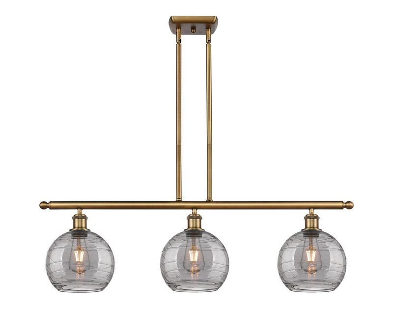 Innovations 516-3I-BB-G1213-8SM Three Light Island Pendant, Brushed Brass