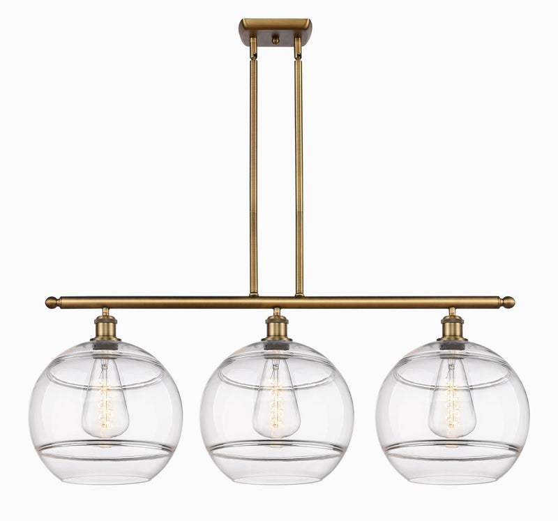 Innovations 516-3I-BB-G556-12CL Three Light Island Pendant, Brushed Brass