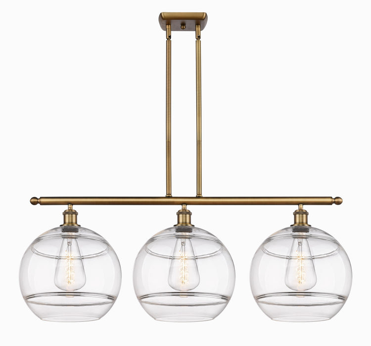 Innovations 516-3I-BB-G556-12CL Three Light Island Pendant, Brushed Brass