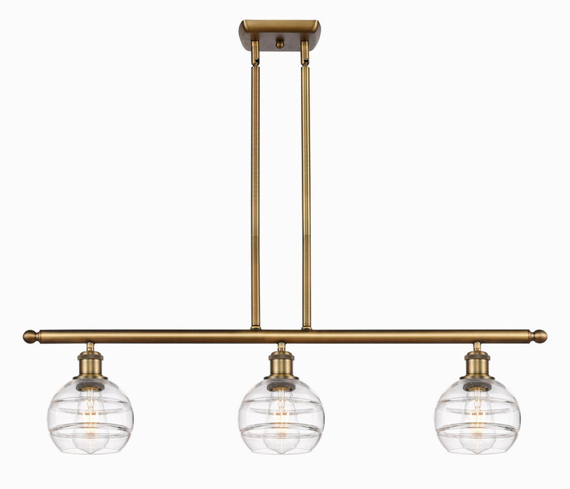Innovations 516-3I-BB-G556-6CL Three Light Island Pendant, Brushed Brass