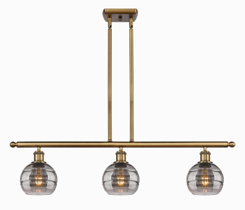 Innovations 516-3I-BB-G556-6SM Three Light Island Pendant, Brushed Brass