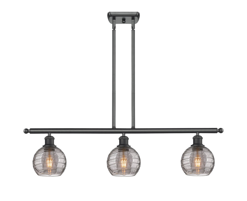 Innovations 516-3I-BK-G1213-6SM Three Light Island Pendant, Matte Black