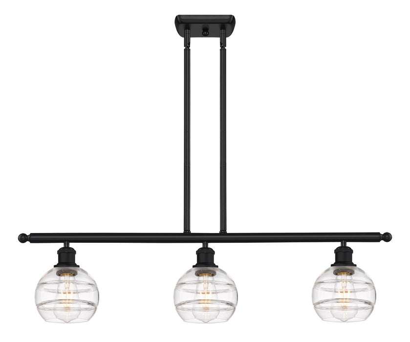 Innovations 516-3I-BK-G556-6CL Three Light Island Pendant, Matte Black