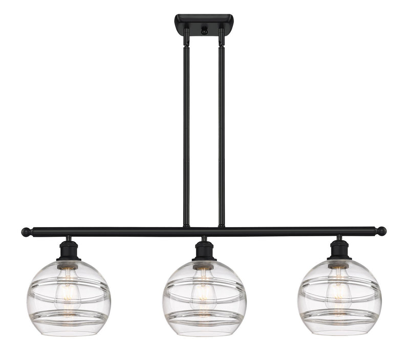 Innovations 516-3I-BK-G556-8CL Three Light Island Pendant, Matte Black