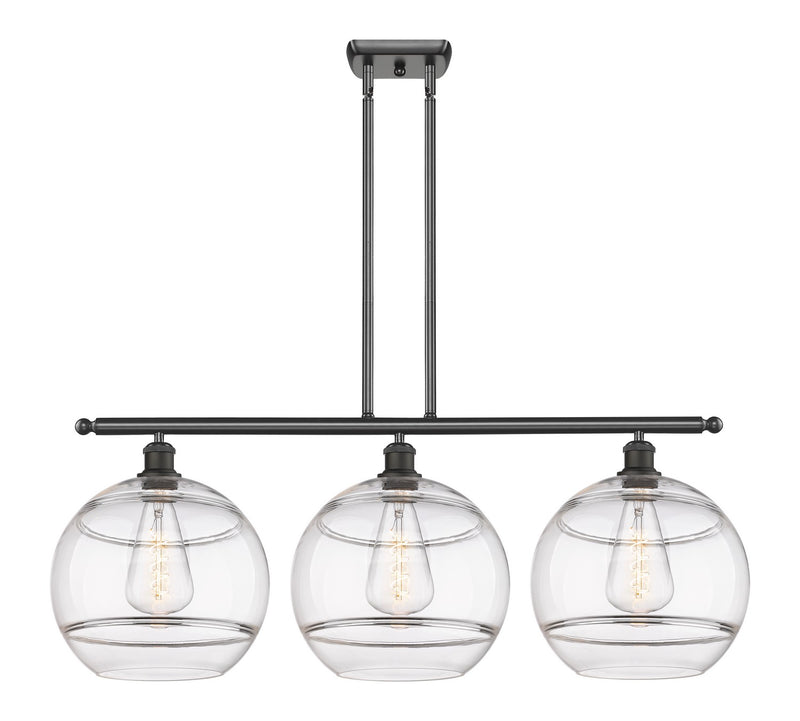 Innovations 516-3I-OB-G556-12CL Three Light Island Pendant, Oil Rubbed Bronze