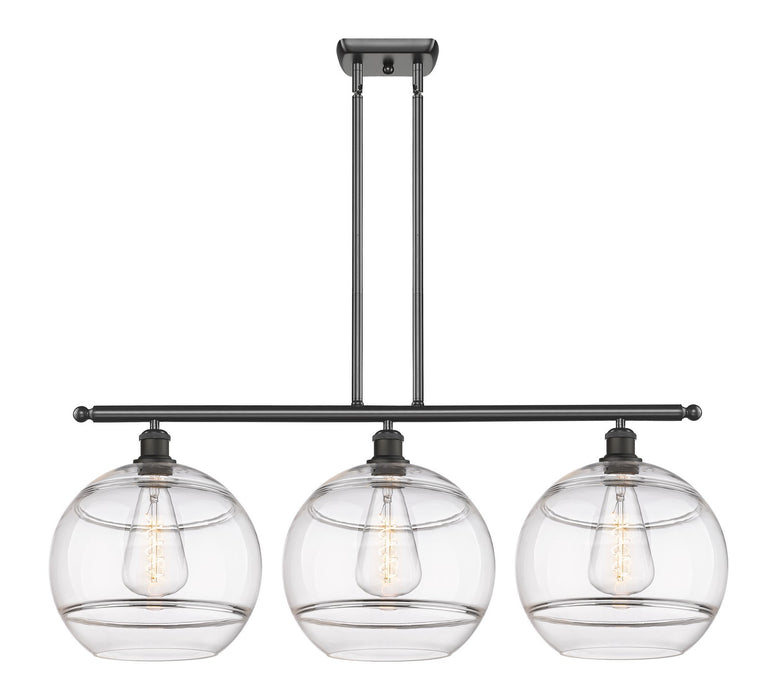 Innovations 516-3I-OB-G556-12CL Three Light Island Pendant, Oil Rubbed Bronze