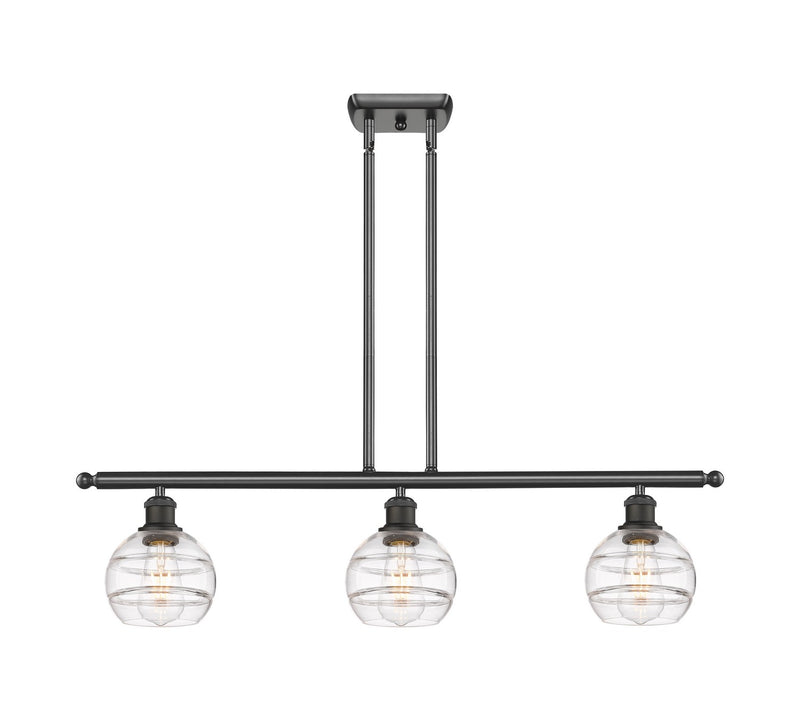 Innovations 516-3I-OB-G556-6CL Three Light Island Pendant, Oil Rubbed Bronze