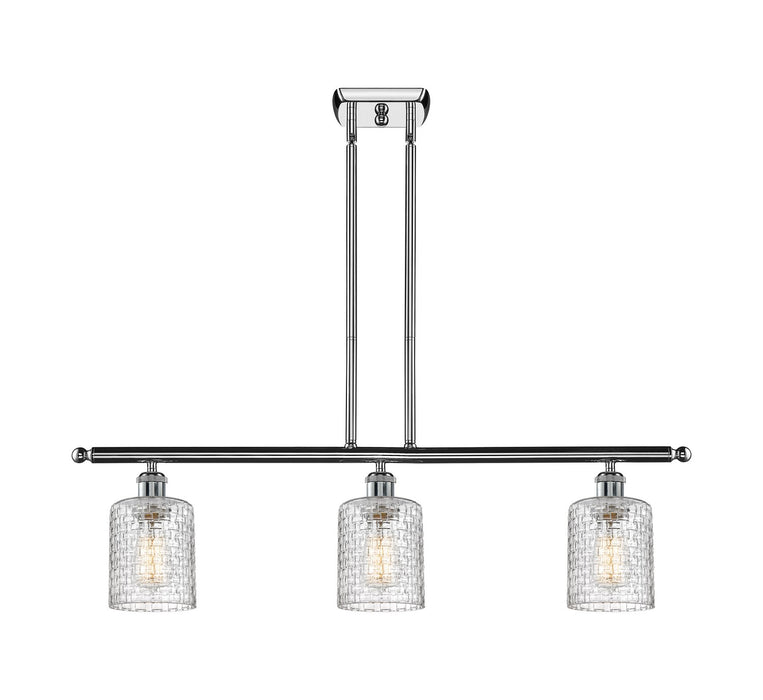 Innovations 516-3I-PC-G112C-5CL Three Light Island Pendant, Polished Chrome