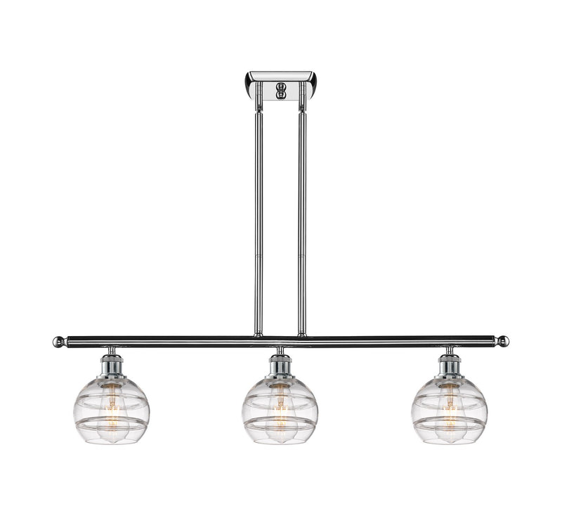 Innovations 516-3I-PC-G556-6CL Three Light Island Pendant, Polished Chrome