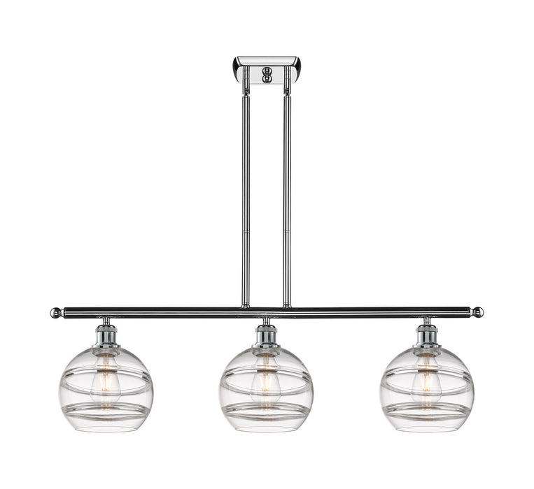 Innovations 516-3I-PC-G556-8CL Three Light Island Pendant, Polished Chrome