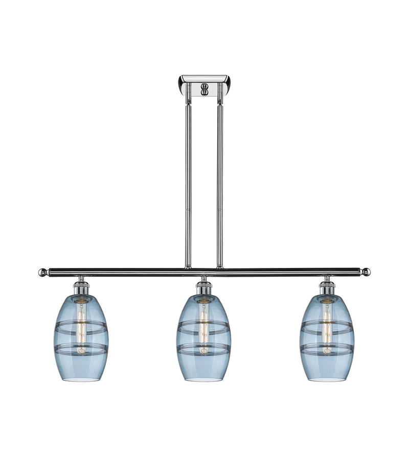 Innovations 516-3I-PC-G557-6BL Three Light Island Pendant, Polished Chrome