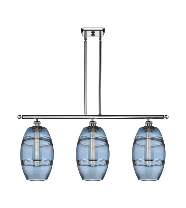 Innovations 516-3I-PC-G557-8BL Three Light Island Pendant, Polished Chrome