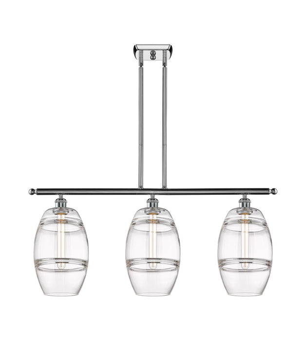 Innovations 516-3I-PC-G557-8CL Three Light Island Pendant, Polished Chrome