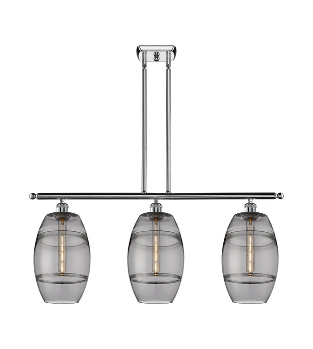 Innovations 516-3I-PC-G557-8SM Three Light Island Pendant, Polished Chrome