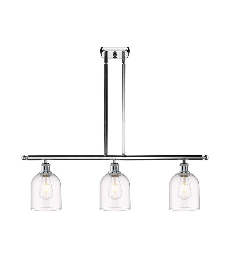 Innovations 516-3I-PC-G558-6CL Three Light Island Pendant, Polished Chrome