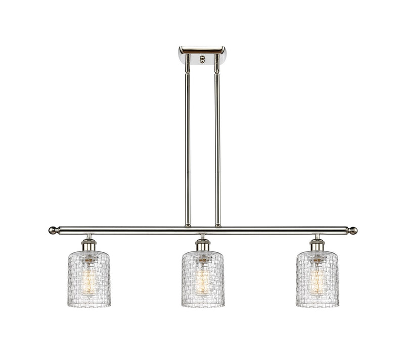 Innovations 516-3I-PN-G112C-5CL Three Light Island Pendant, Polished Nickel