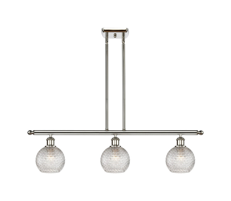 Innovations 516-3I-PN-G122C-6CL Three Light Island Pendant, Polished Nickel