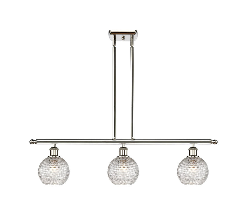 Innovations 516-3I-PN-G122C-6CL Three Light Island Pendant, Polished Nickel