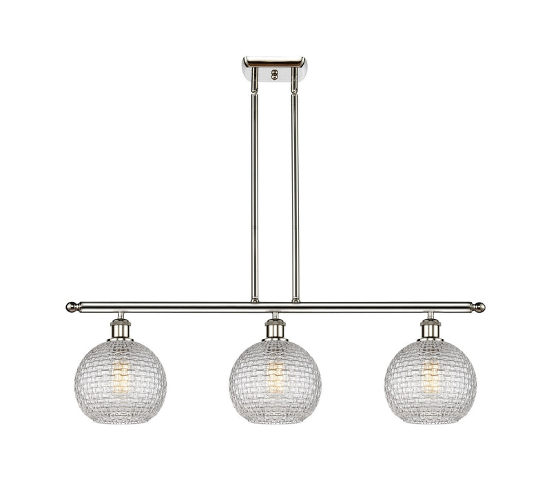 Innovations 516-3I-PN-G122C-8CL Three Light Island Pendant, Polished Nickel