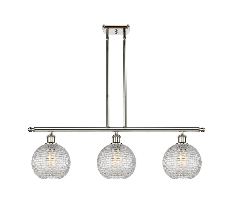 Innovations 516-3I-PN-G122C-8CL Three Light Island Pendant, Polished Nickel
