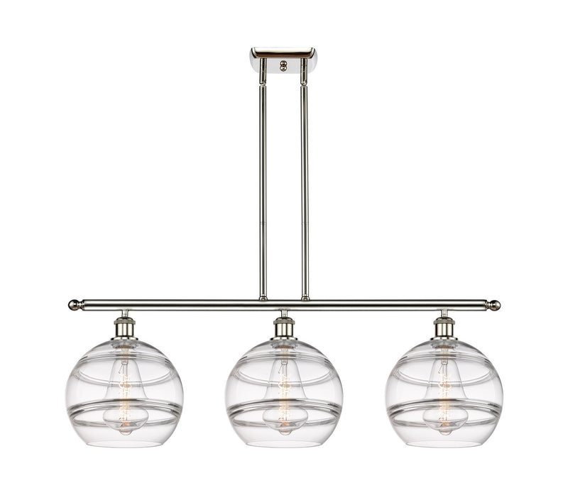 Innovations 516-3I-PN-G556-10CL Three Light Island Pendant, Polished Nickel