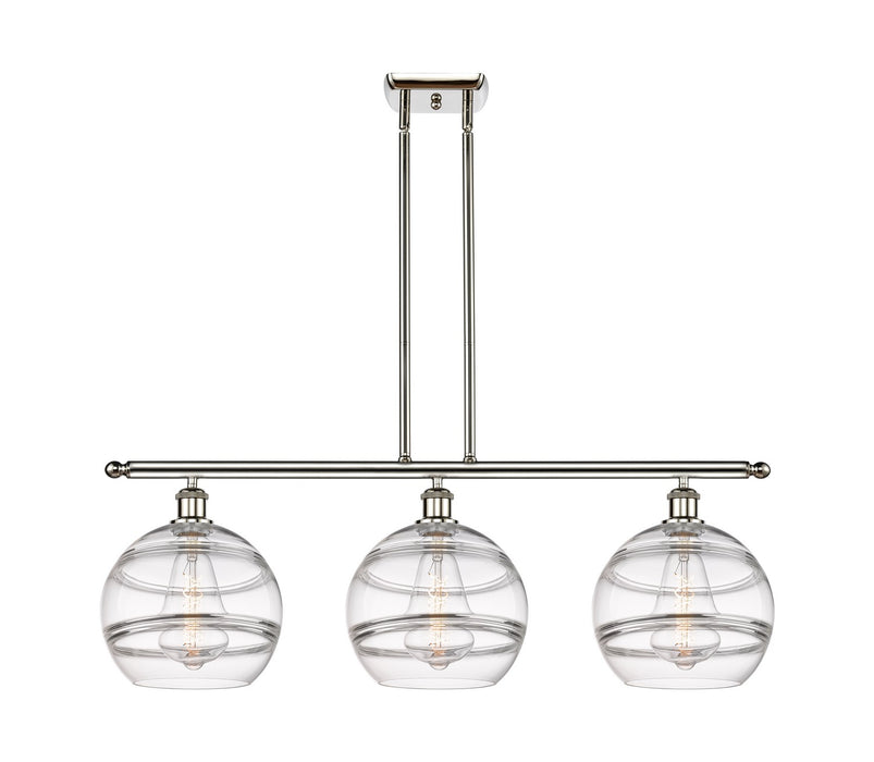 Innovations 516-3I-PN-G556-10CL Three Light Island Pendant, Polished Nickel