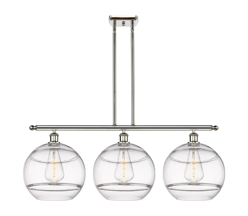 Innovations 516-3I-PN-G556-12CL Three Light Island Pendant, Polished Nickel