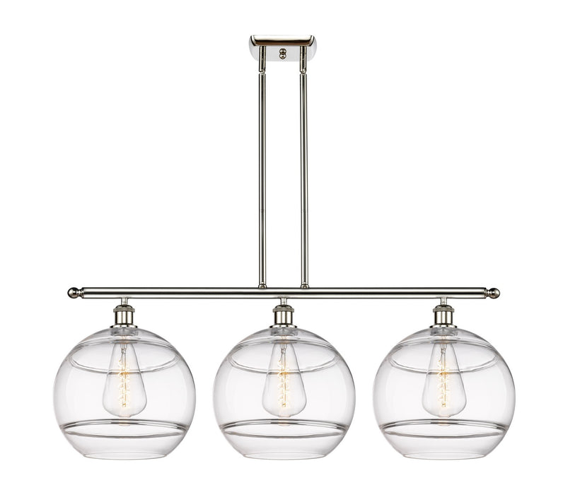 Innovations 516-3I-PN-G556-12CL Three Light Island Pendant, Polished Nickel