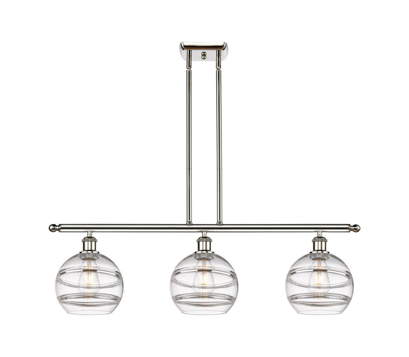 Innovations 516-3I-PN-G556-8CL Three Light Island Pendant, Polished Nickel