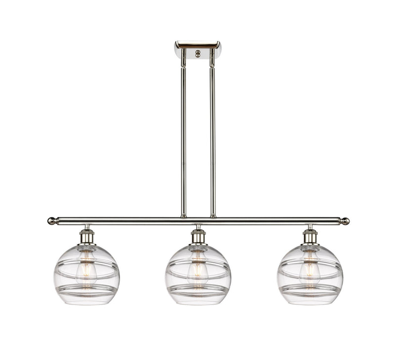 Innovations 516-3I-PN-G556-8CL Three Light Island Pendant, Polished Nickel