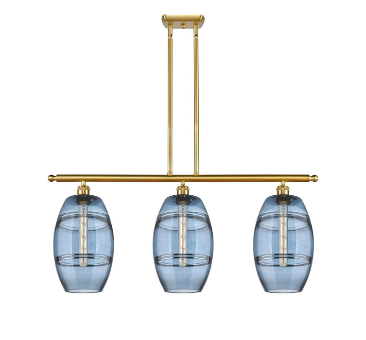 Innovations 516-3I-SG-G557-8BL Three Light Island Pendant, Satin Gold
