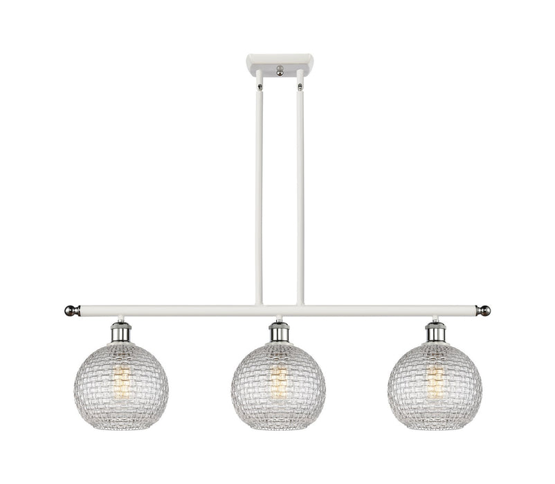 Innovations 516-3I-WPC-G122C-8CL Three Light Island Pendant, White Polished Chrome